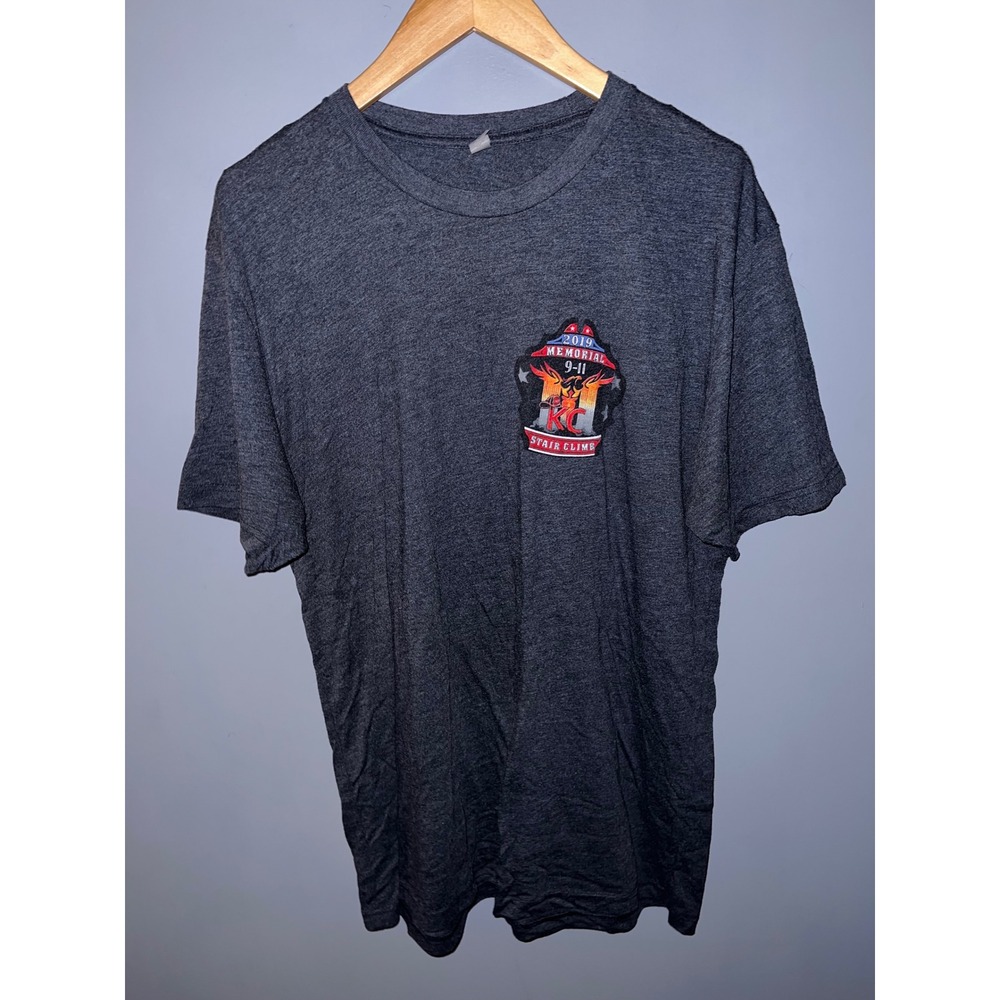 Next Level 2019 Memorial 9-11 KC Stair Climb T-Shirt Mens XL Heather Gray